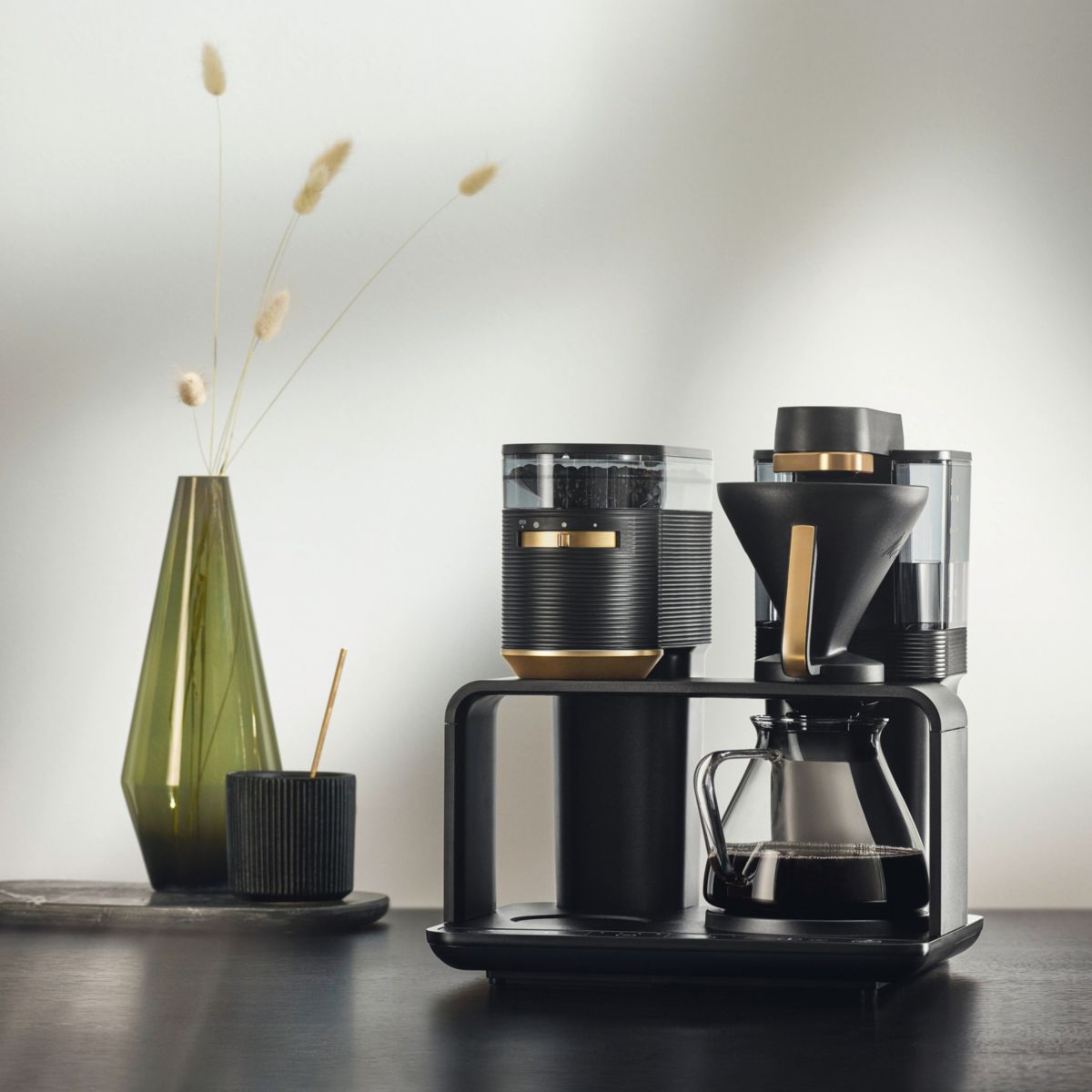 Cafetière filtre EPOS avec broyeur intégré Schwarz-Gold couleur unique, MELITTA
