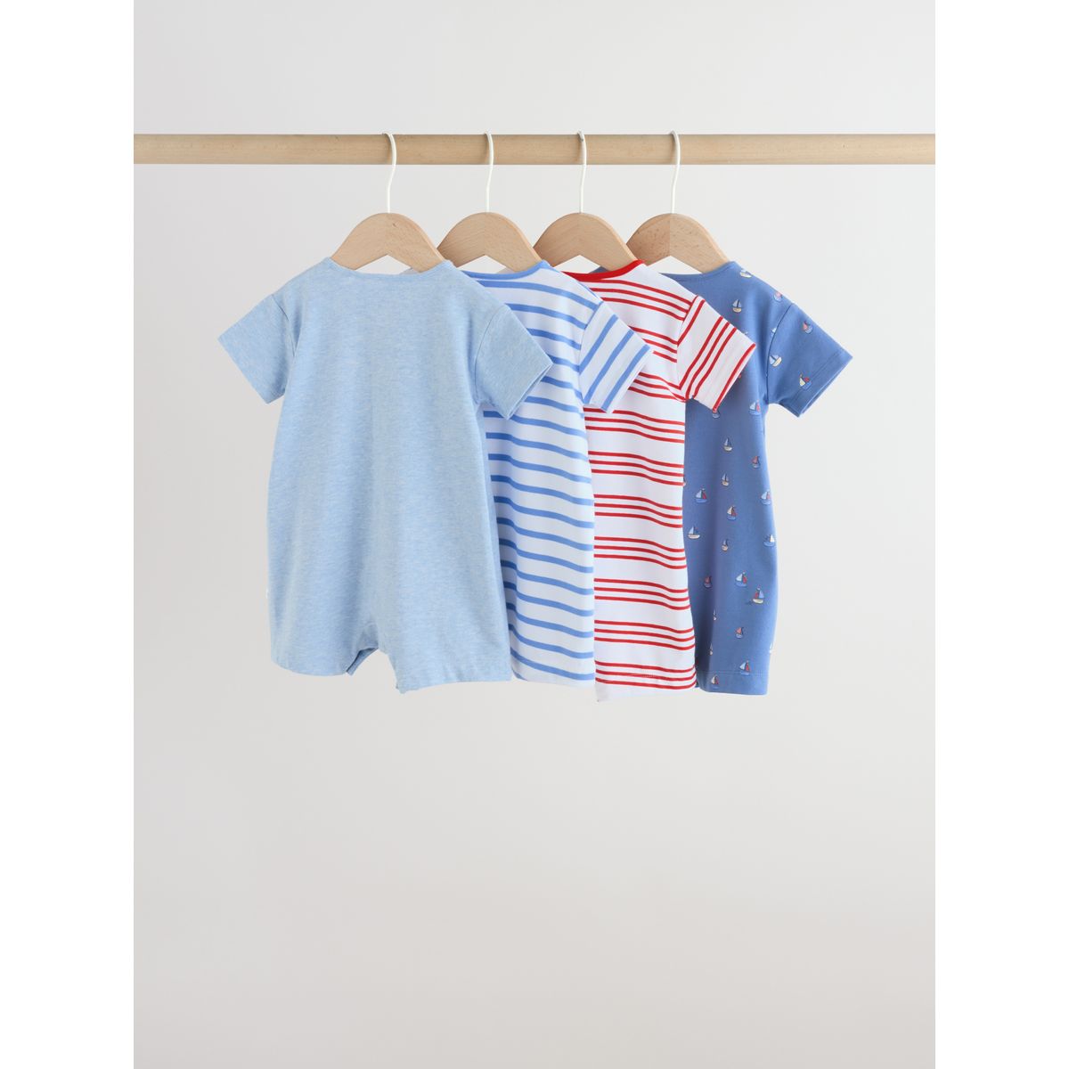Barboteuses en jersey, lot de 4 bleu nautique, NEXT