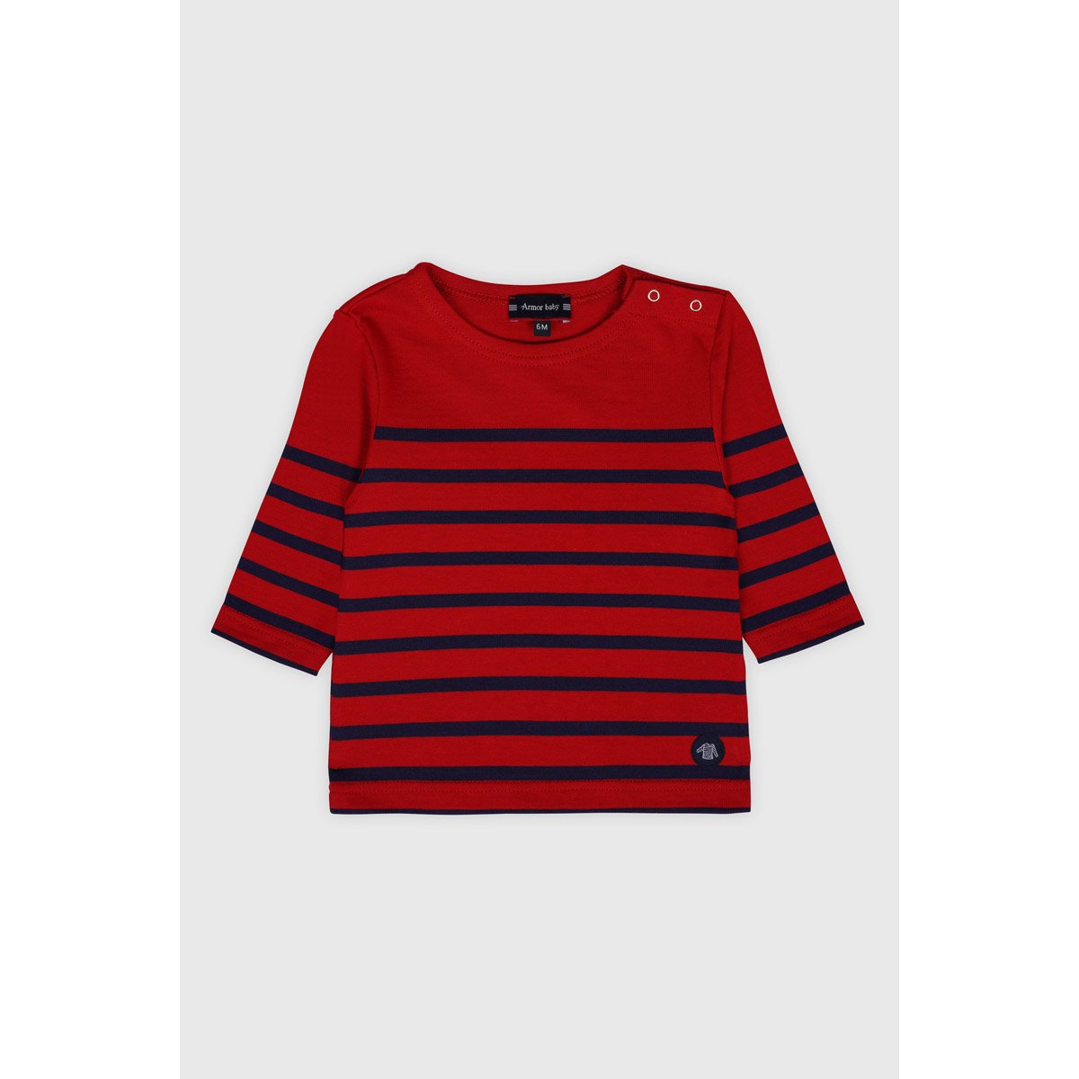 Marinière en coton épais BABY piment/ indaco, ARMOR-LUX