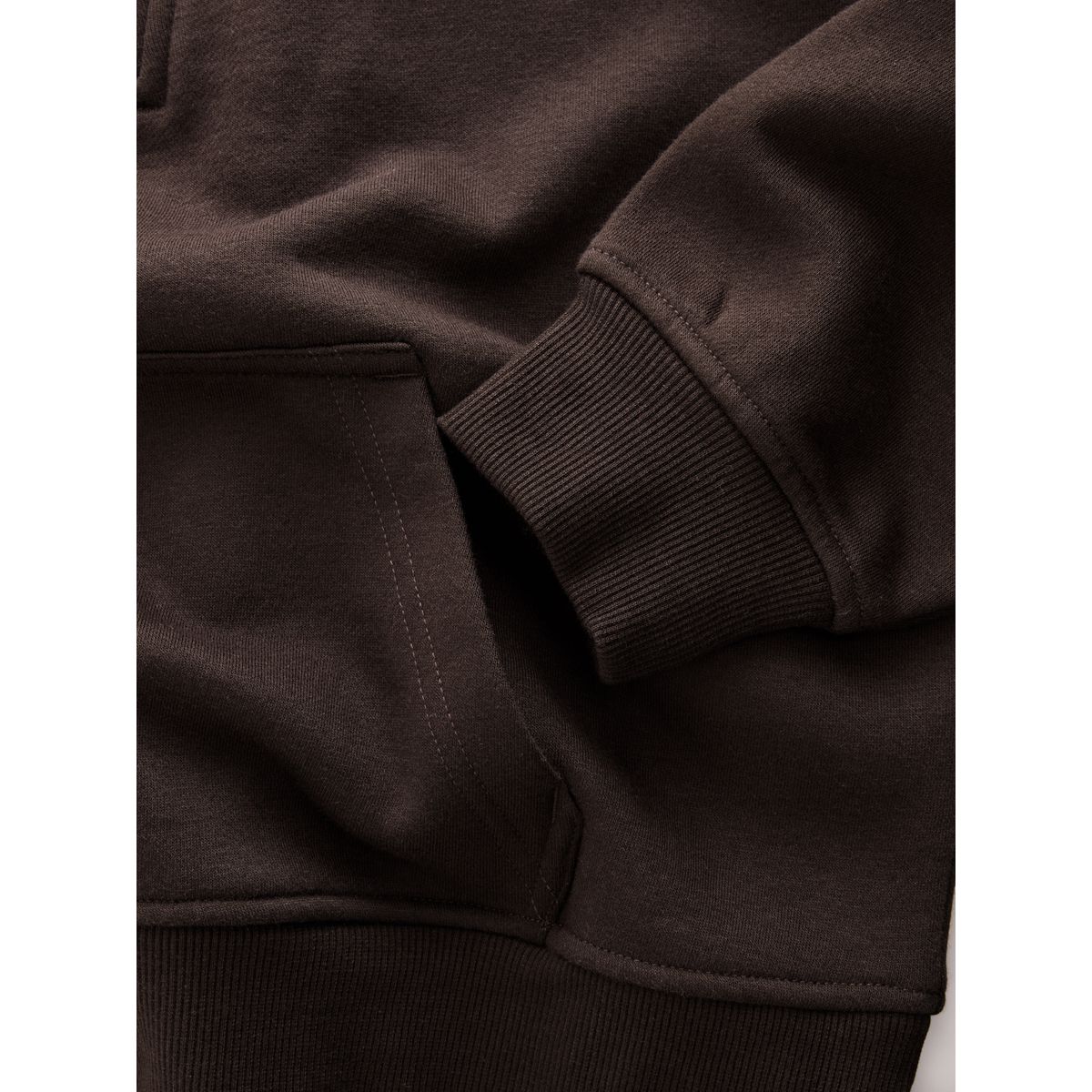 Sweat décontracté à col zippé en coton épais marron chocolat, NEXT