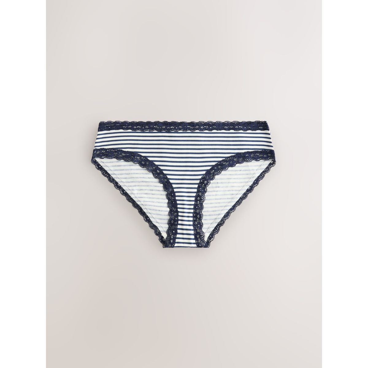 Culotte en dentelle et coton, lot de 4 bleu marine rayé, NEXT