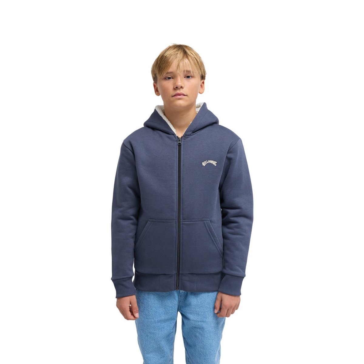 Sweat à capuche zippé ARCH SHERPA noir ombre blue, BILLABONG