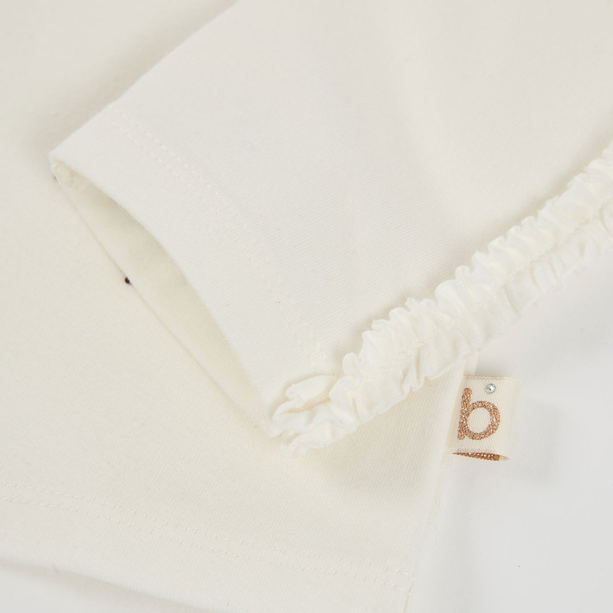 T-shirt fille en maille avec étoiles blanc, BOBOLI