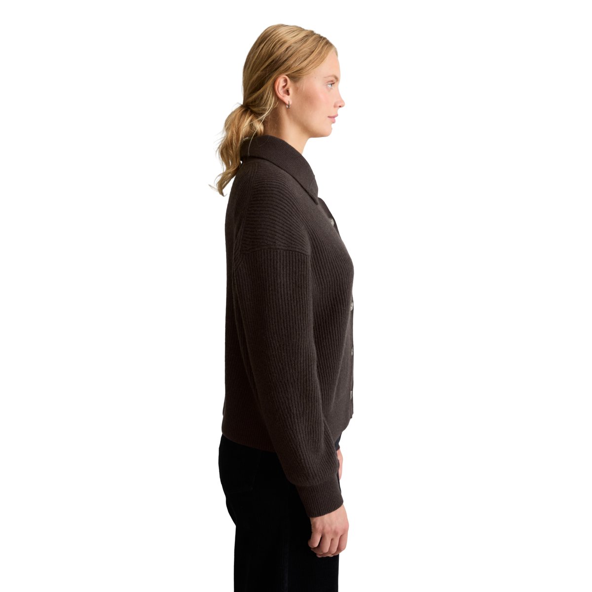 Cardigan en laine mérinos, coupe classique au toucher doux marron, MARC O’POLO DENIM