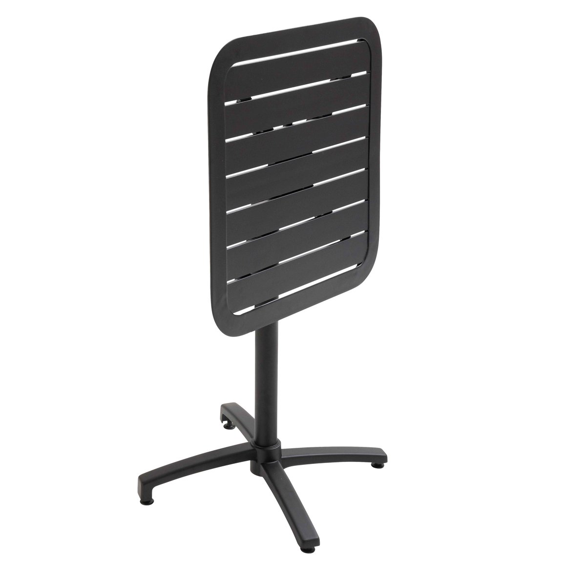 Table de terrasse 70x70 cm inclinable en aluminium et 2 chaises avec accoudoirs, ALMADA noir, OVIALA