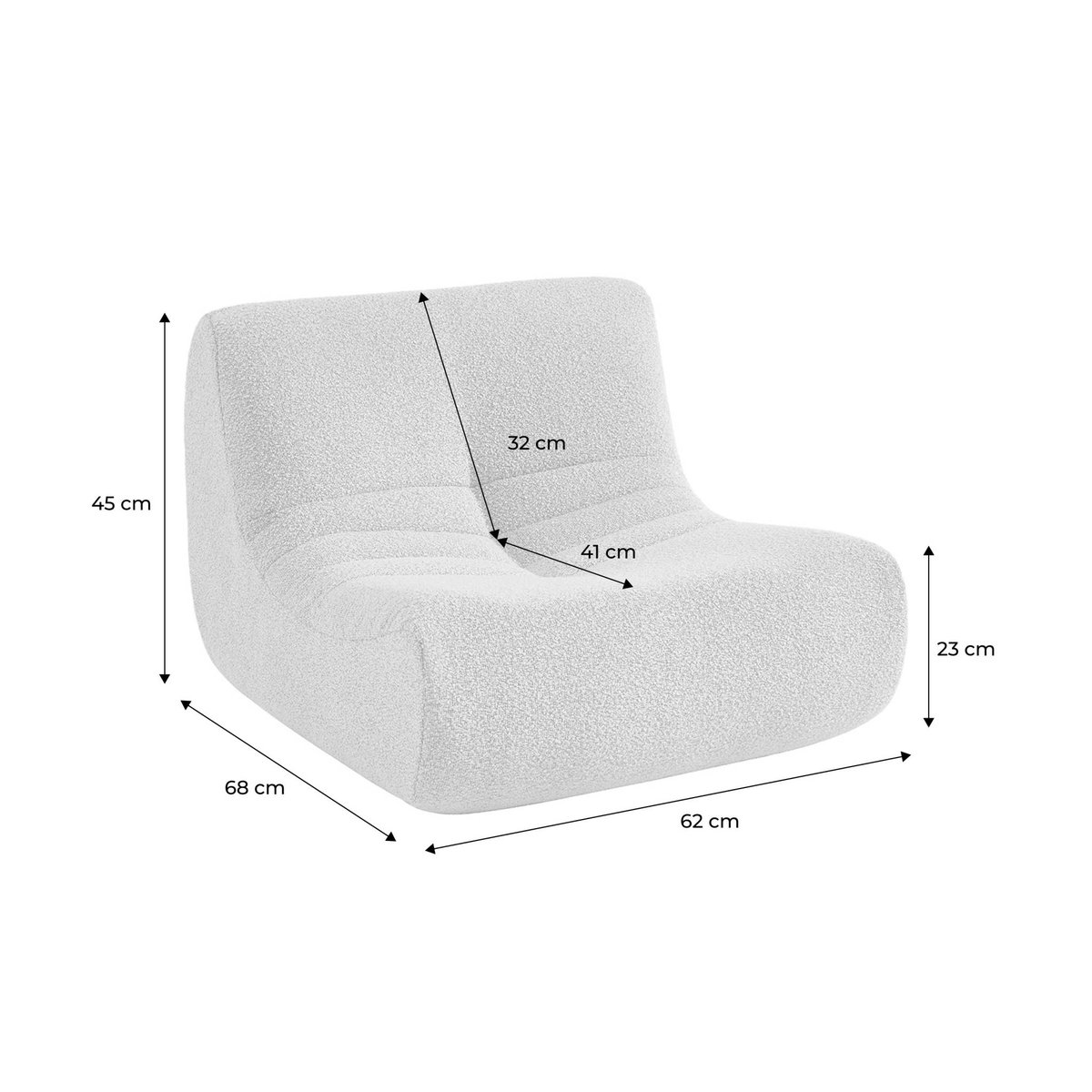 Chauffeuse enfant bouclette texturée 1 place SOKOL KID beige, SWEEEK