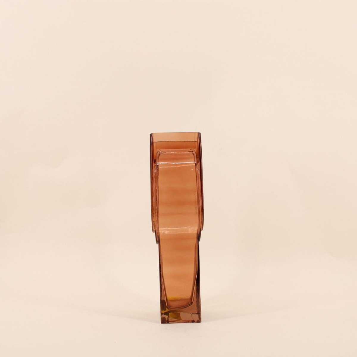 Vase verre vintage géométrique, H34cm marron, ORNAMI