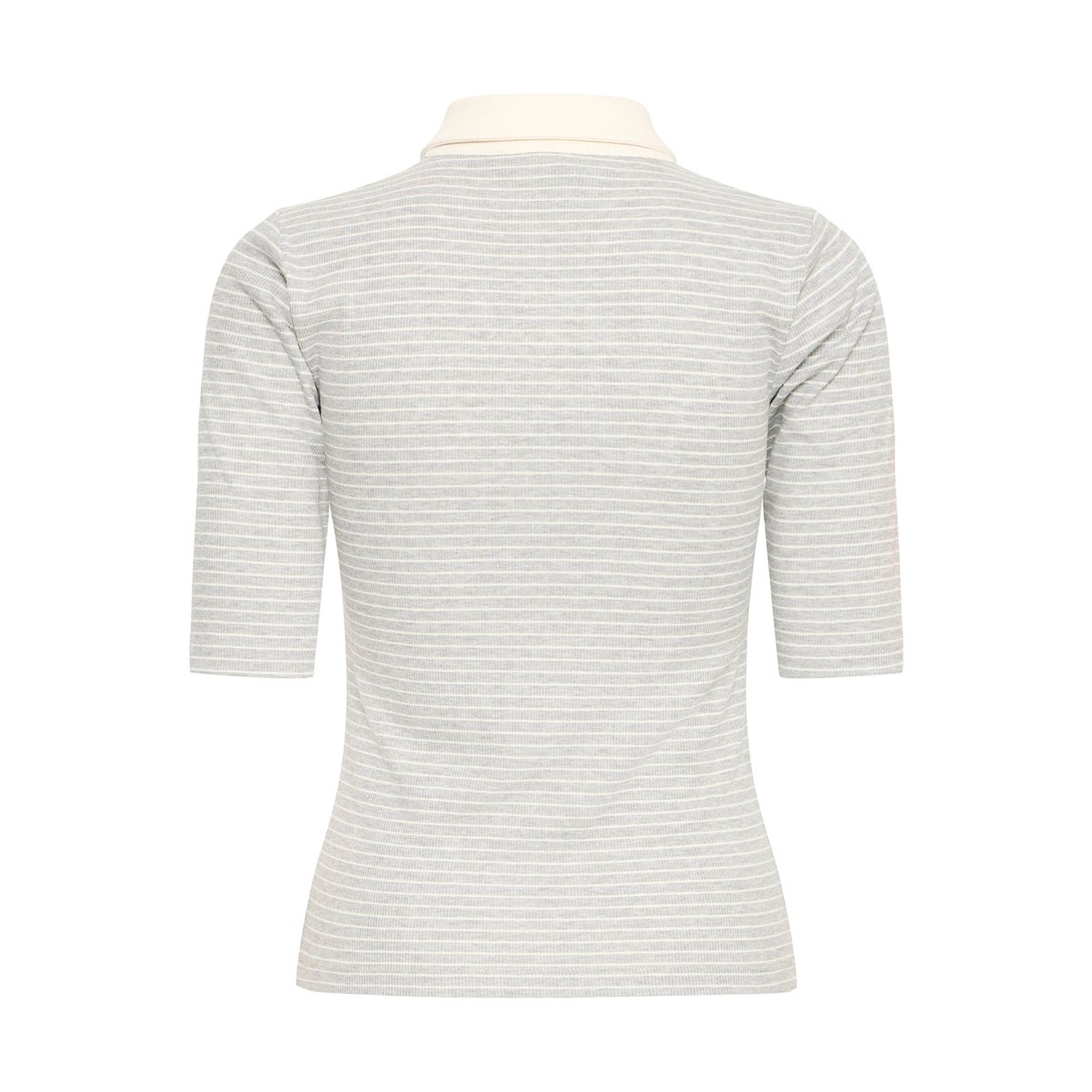 T-shirt gris high-rise w. cloud dancer, ICHI