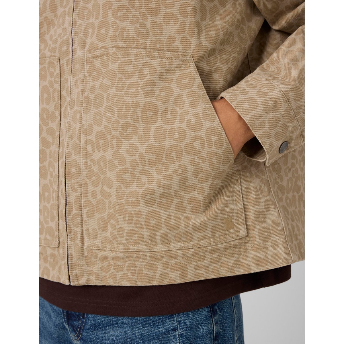 Veste zippée imprimée marron, BZB
