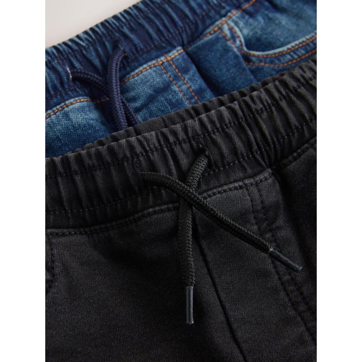Jean ample à taille élastique, lot de 2 noir/bleu marine, NEXT