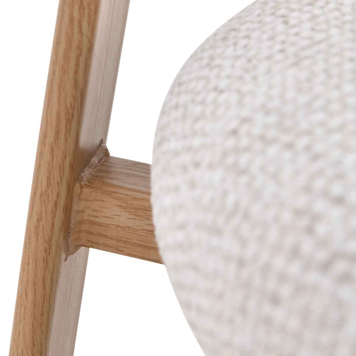 Lot de 2 chaises de bar en tissu piètement effet bois clair H65cm- LUNARA beige chiné, DRAWER