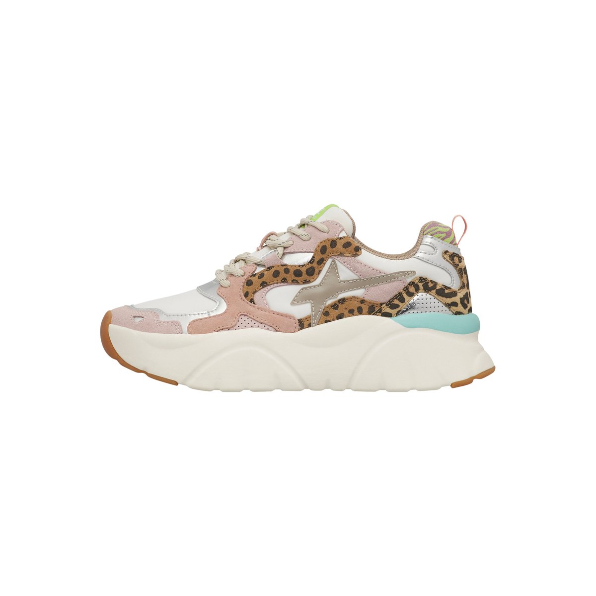 Sneakers en daim et tissu technique MIA-W. gris tourterelle-blanc, W6YZ