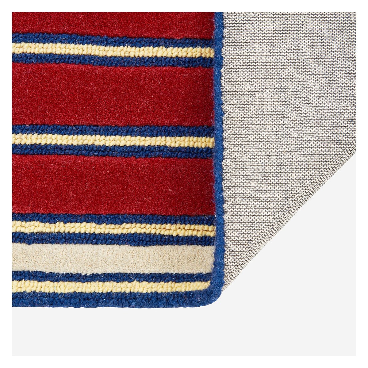 Tapis en laine GALON marron, rouge, multicolore, HABITAT