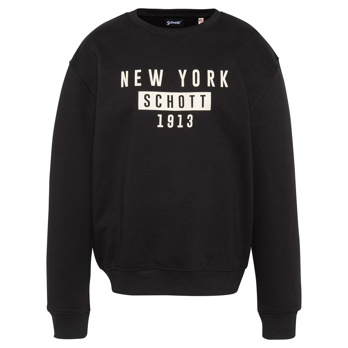 Sweatshirt col rond NEW YORK noir, SCHOTT