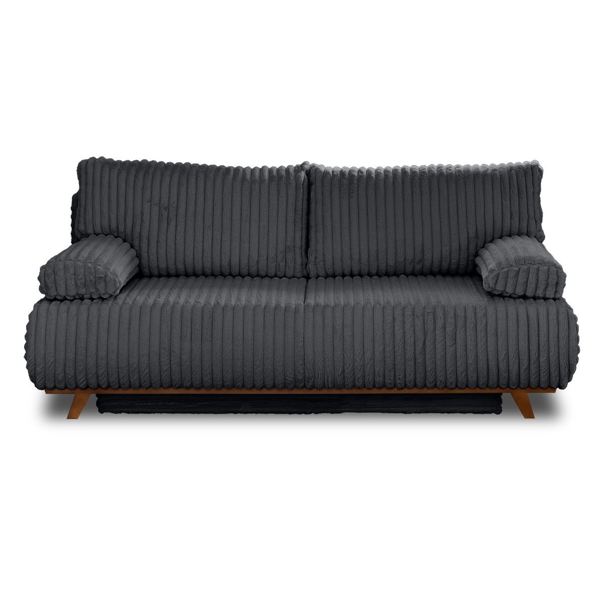 Canapé Convertible 3 places - CRISTAL gris anthracite, BEST MOBILIER