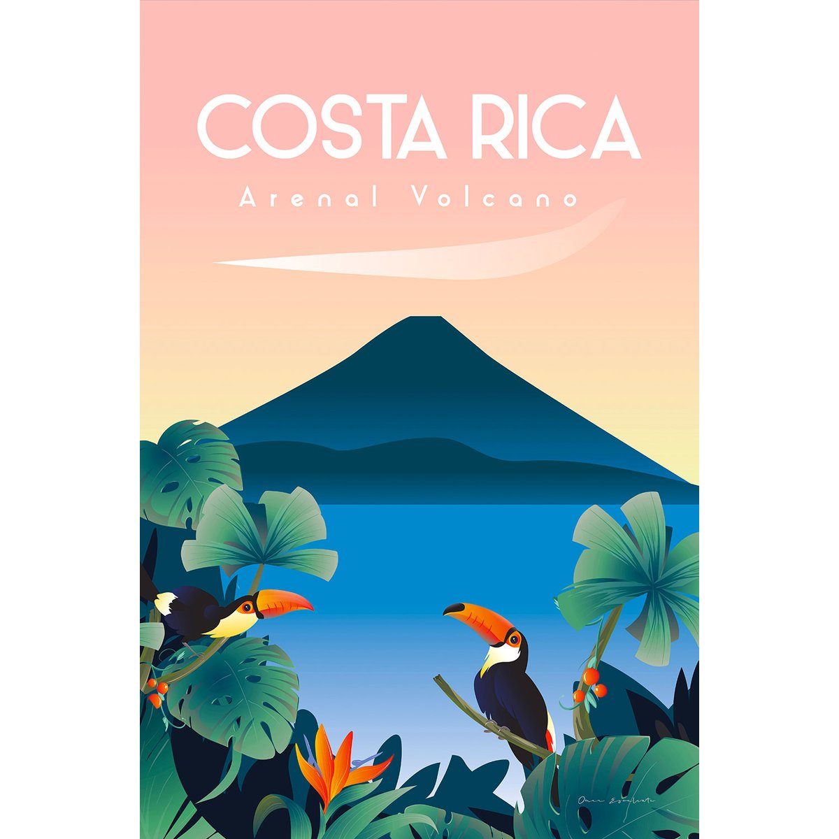 Tableau voyage Volcan du Costa Rico tableau alu dibond, HEXOA