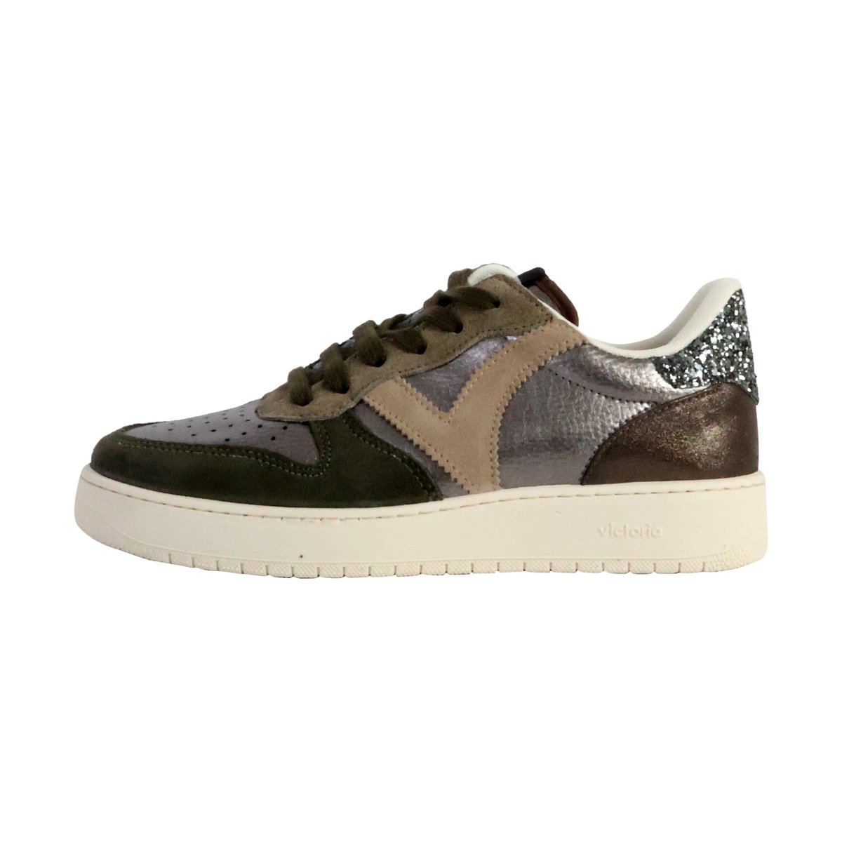 Basket Cuir kaki, VICTORIA