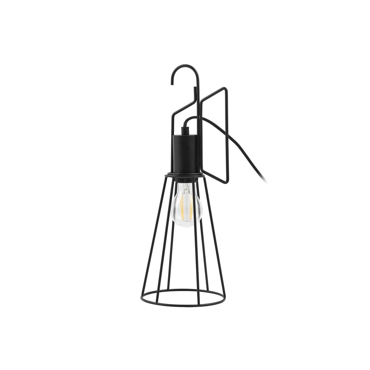 Lampe à poser en métal moderne, Tharion noir, LINDBY