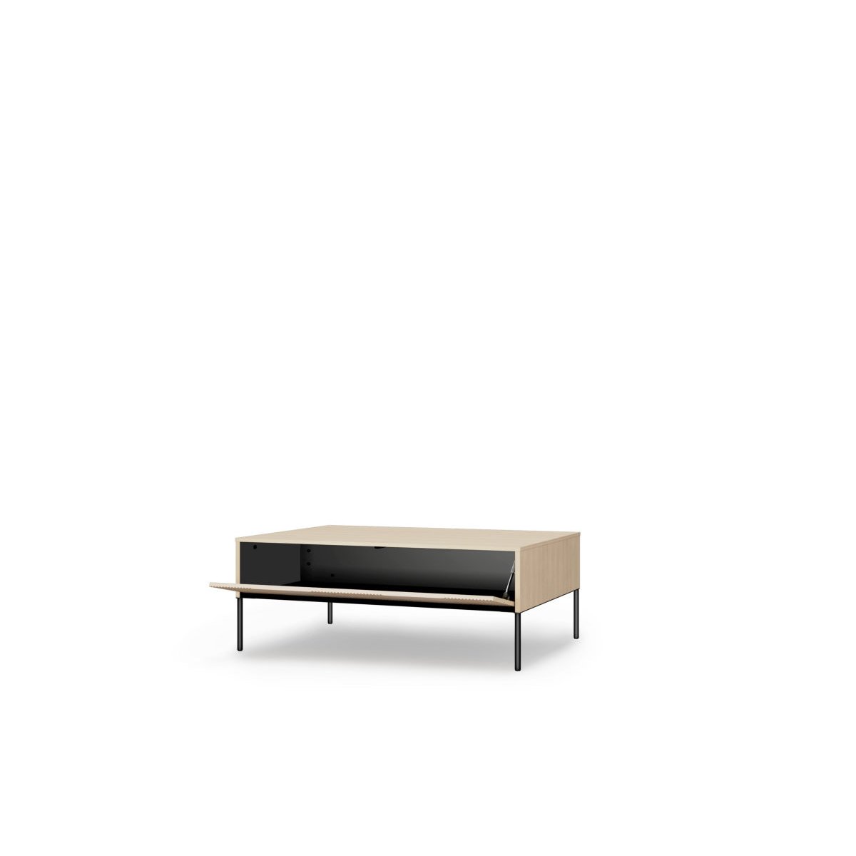 Table basse rectangle en panneaux de particules et MDF, FLORE noir et chêne, BOBOCHIC