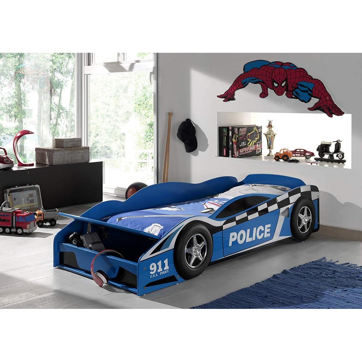 Funbeds Lit junior voiture de police couleur unique, VIPACK