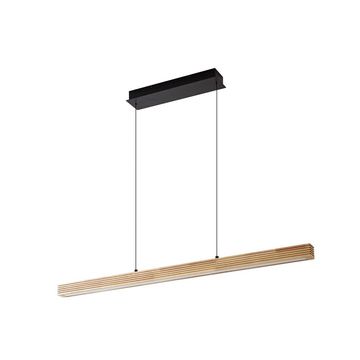 Suspension en bois designLED, Emara chêne clair, noir, blanc, LUCANDE