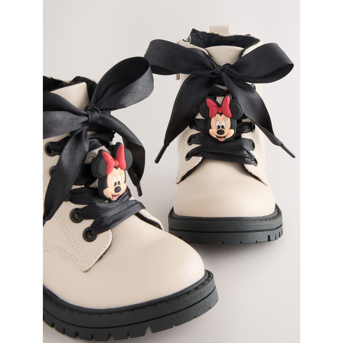 Bottines à lacets avec nœud minnie naturel, NEXT