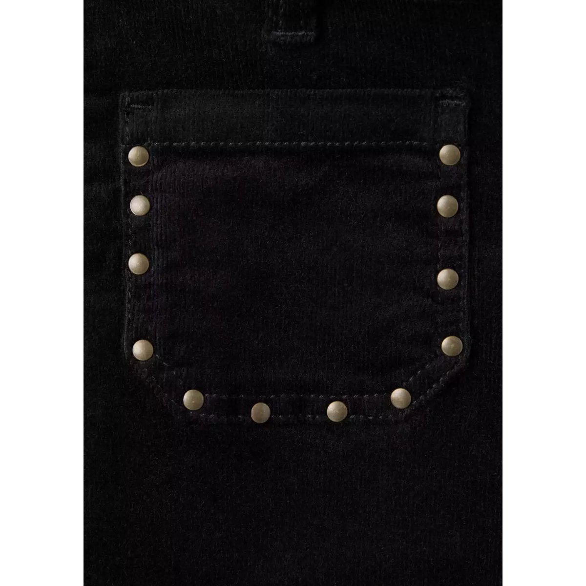 Pantalon flare velours côtelé à clous noir, MANGO KIDS