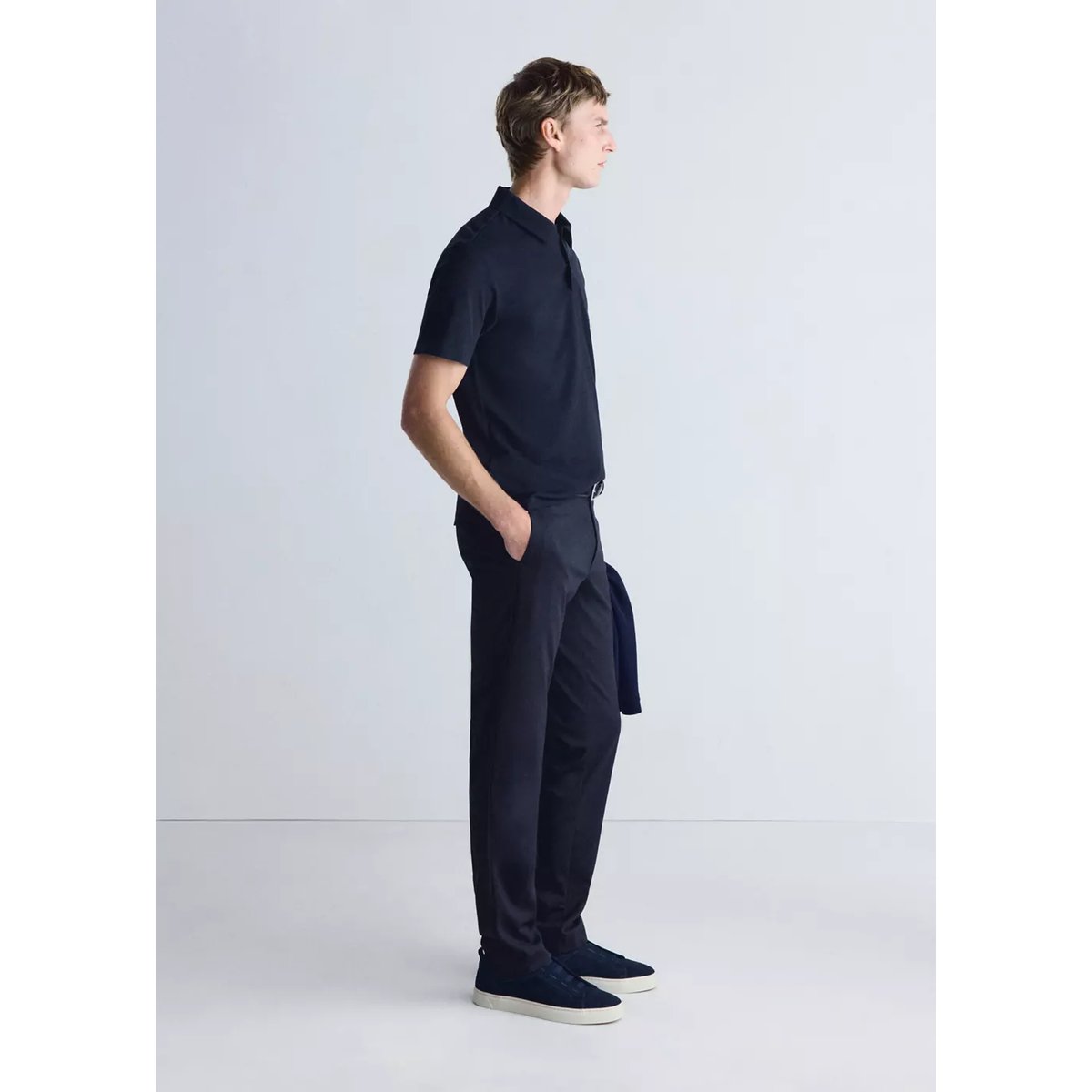 Polo slim-fit Thermolite® bleu marine, MANGO MAN
