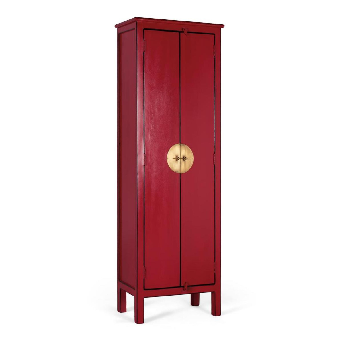 Armoire 2 portes Bois Rouge rouge, DECORATION D’AUTREFOIS