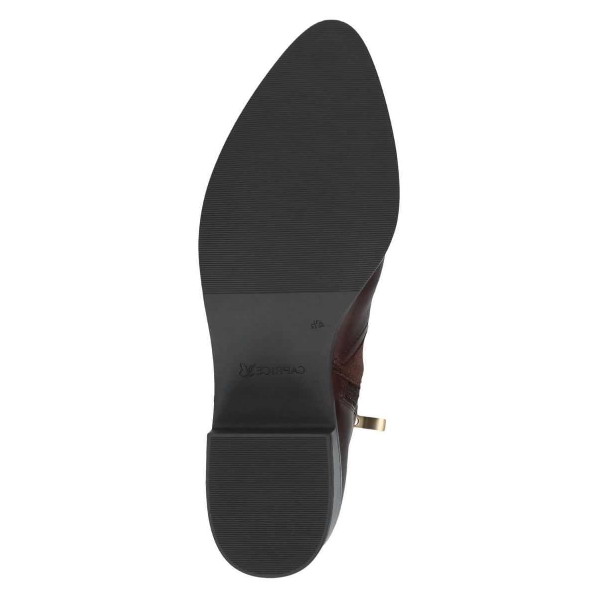 Bottine talon bloc marron foncé combiné, CAPRICE