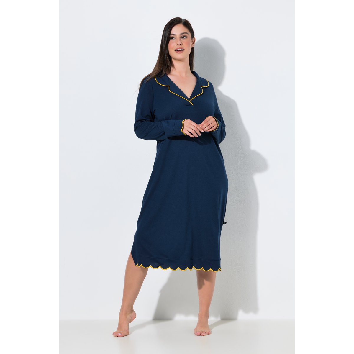 Chemise de nuit en modal mélangé bleu nuit, ULLA POPKEN