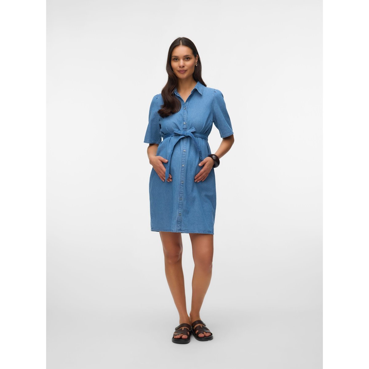 Robe light blue denim, MAMA LICIOUS