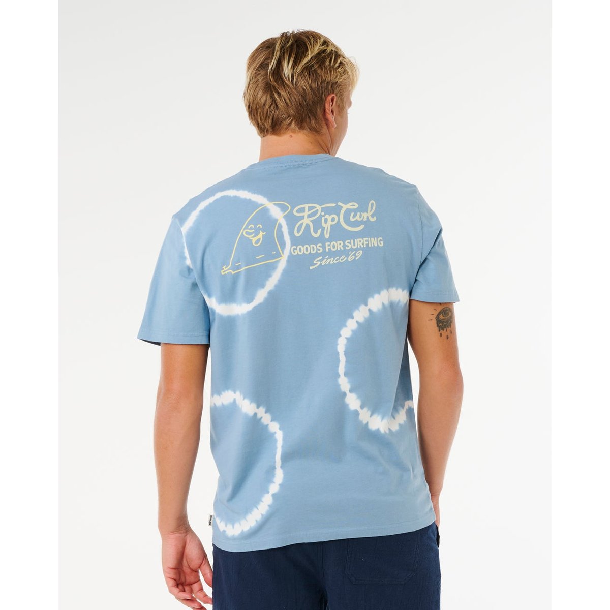 T-shirt à manches courtes Pacific Rinse Fin denim délavé, RIP CURL