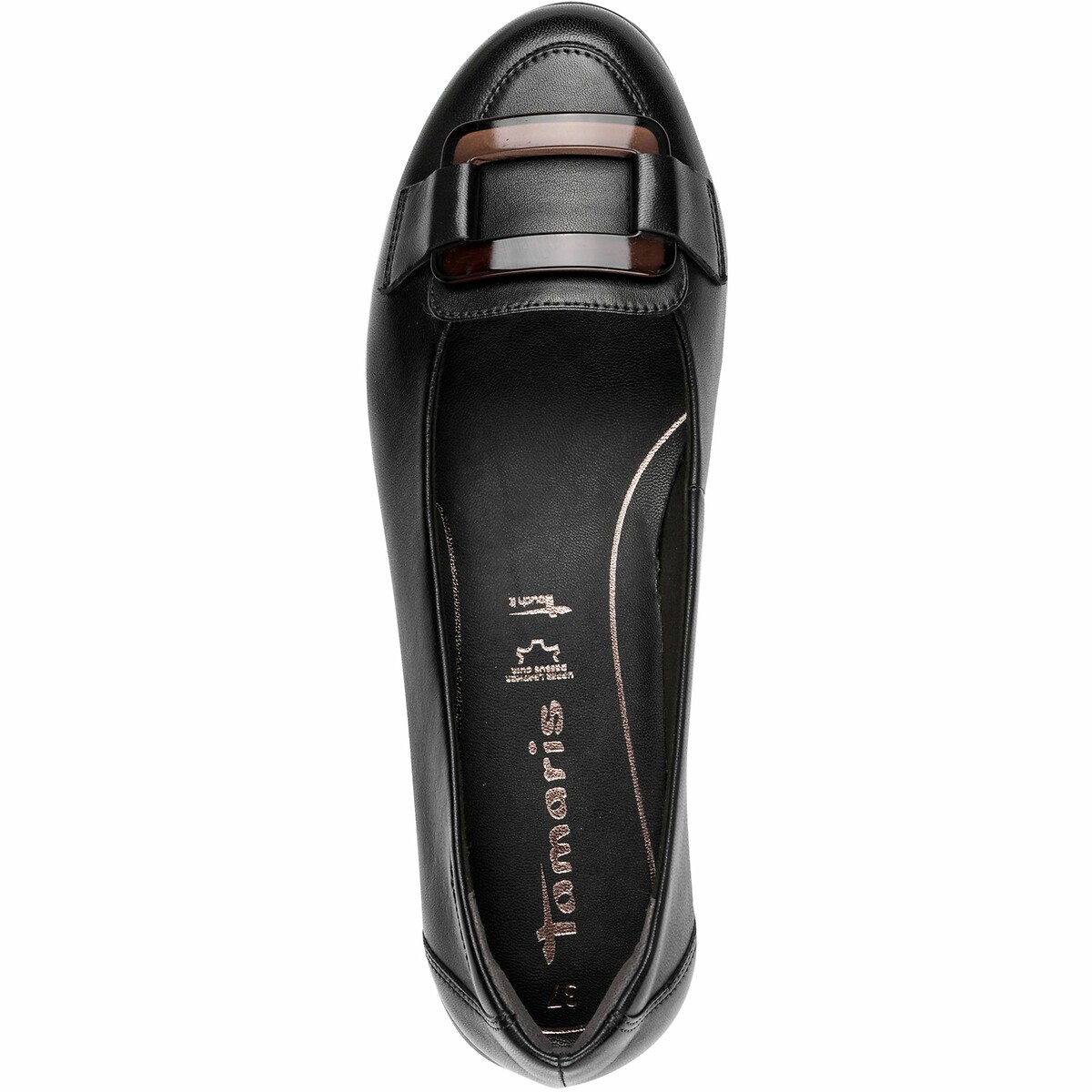 Ballerines en cuir noir, TAMARIS
