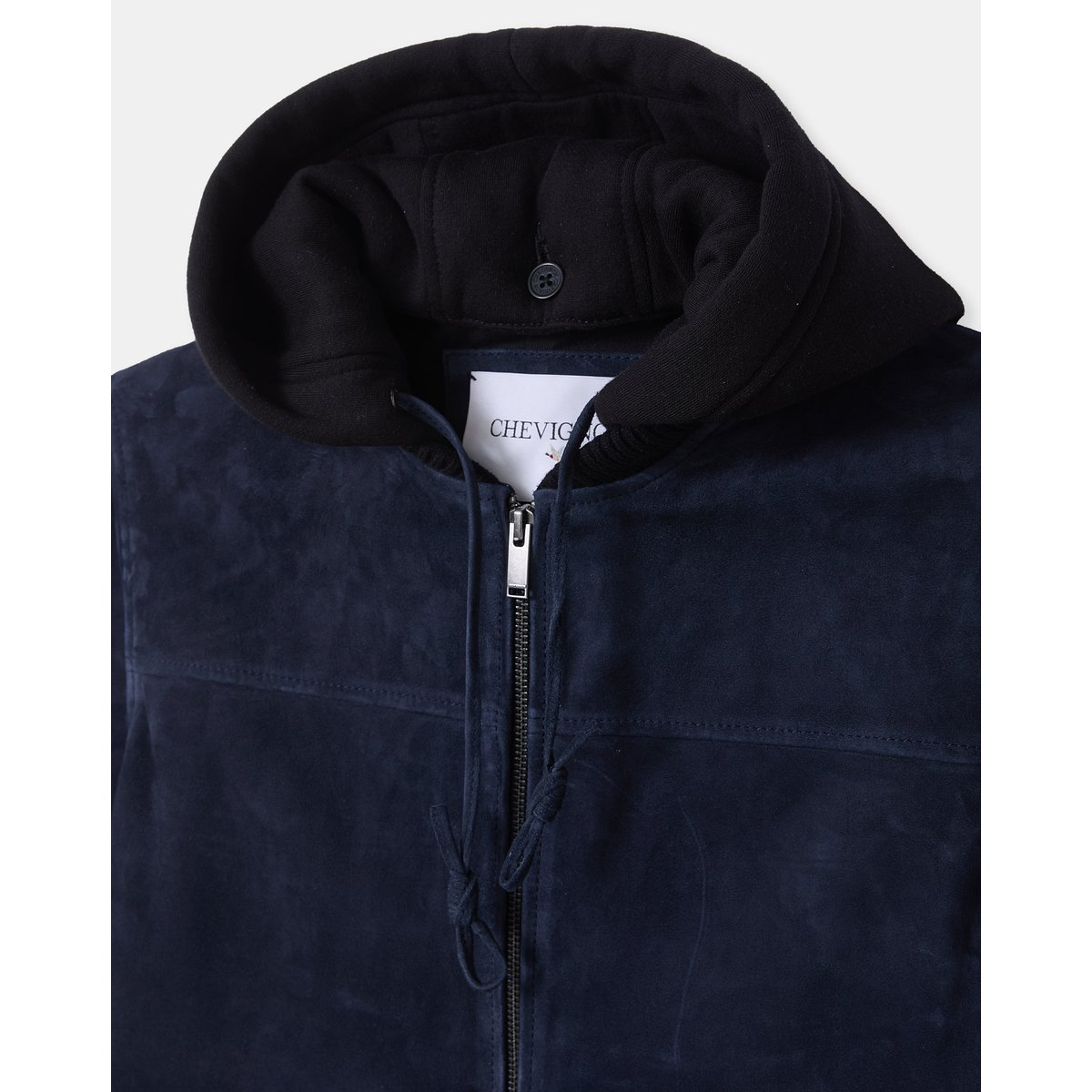 Veste en cuir DJIBRIL SUEDE bleu, CHEVIGNON