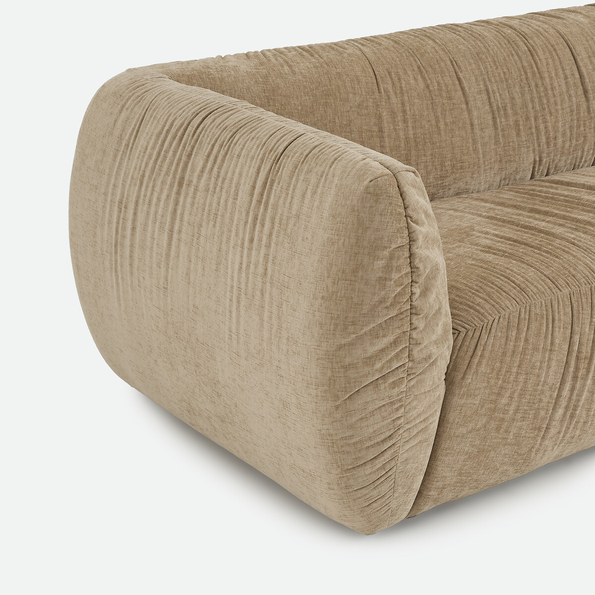 Canapé droit 3 ou 4 places, en chenille flammée, SILVER beige doré, LA REDOUTE INTERIEURS