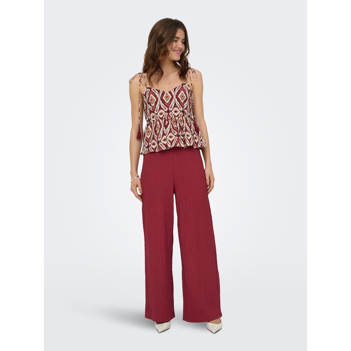 Pantalon À Jambe Large brick red, ONLY