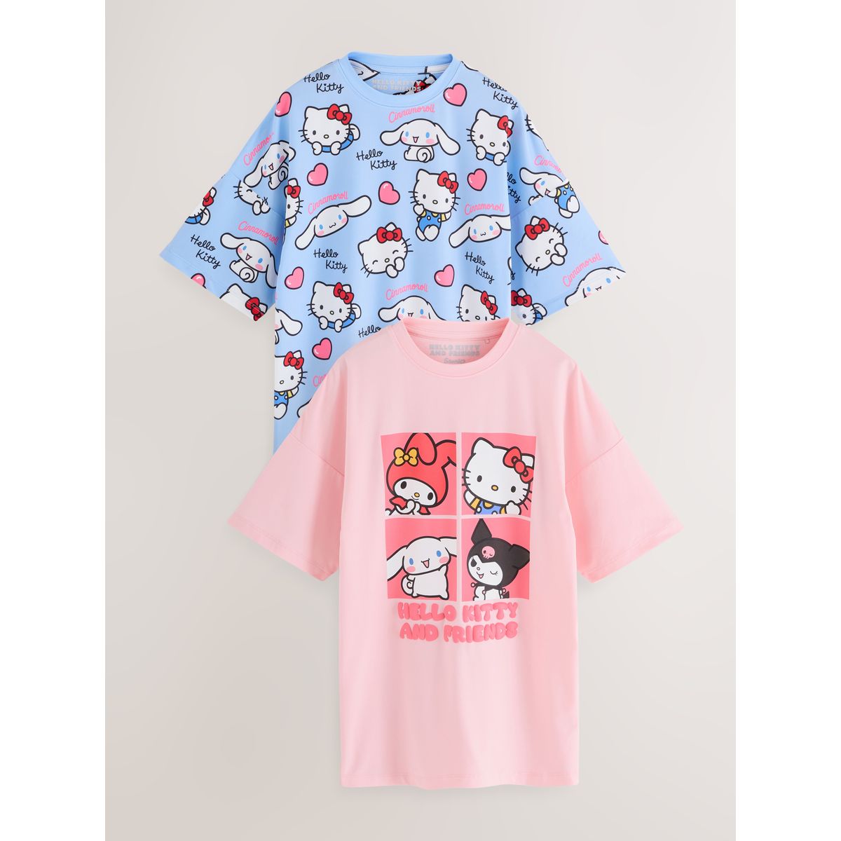 Chemises de nuit hello kitty, lot 2 rose/bleu, NEXT