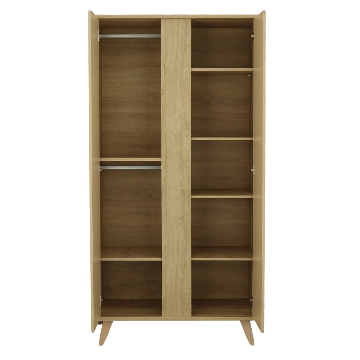 Armoire bébé 2 portes avec pieds bois marron/beige, SAUTHON