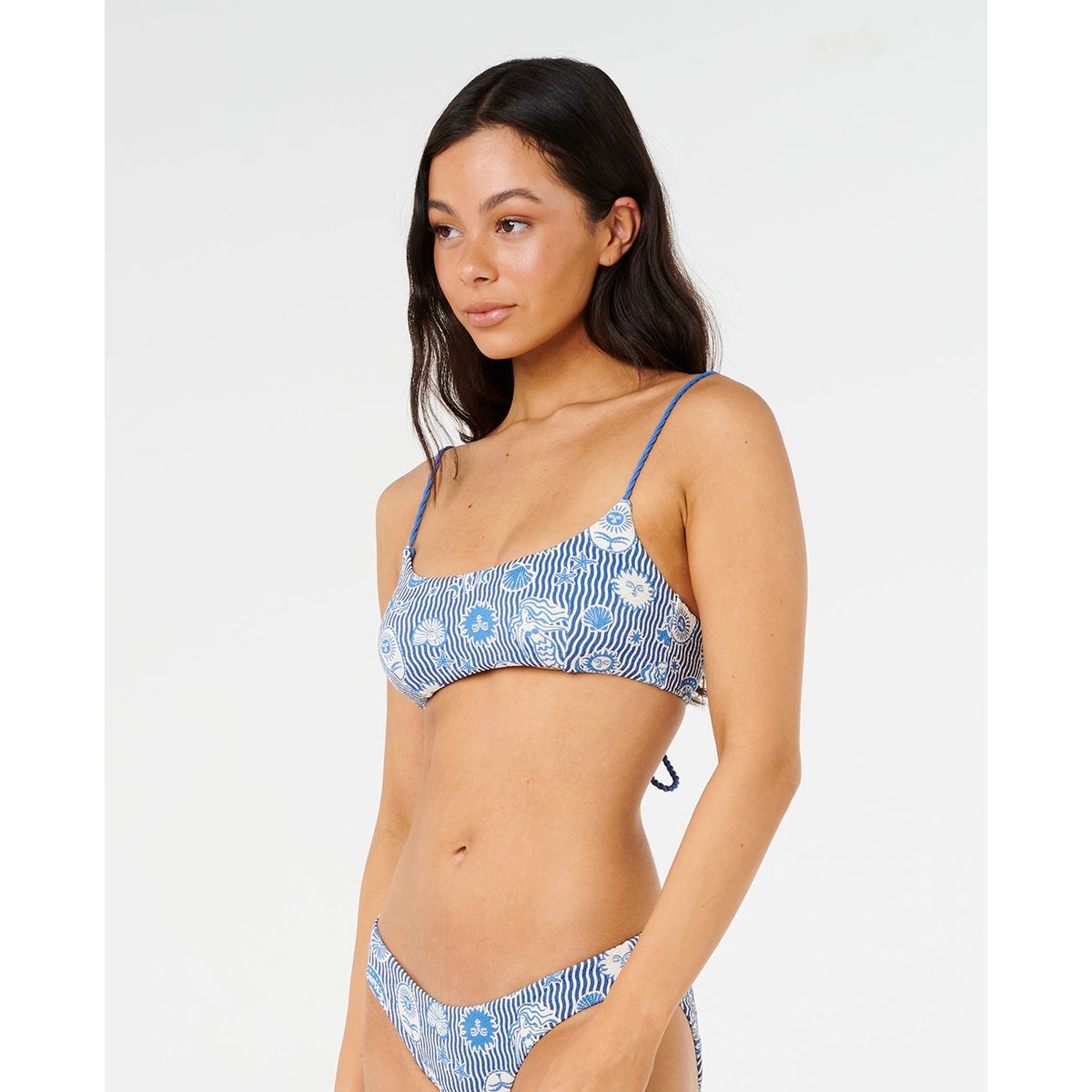 Haut de maillot de bain brassière Catalina WAVES bleu vintage, RIP CURL