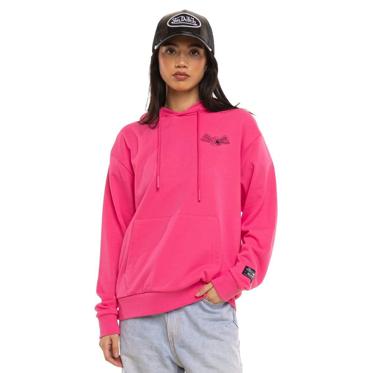 Sweat à Capuche KRISTEN fushia/noir, VON DUTCH