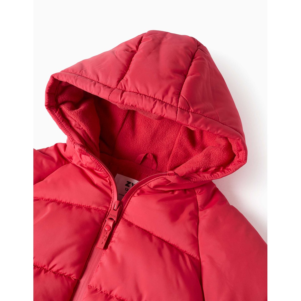 Doudoune avec capuche et doublure en polaire rouge, ZIPPY