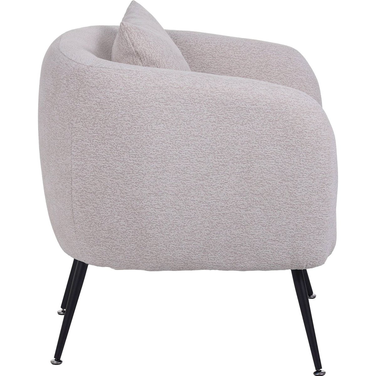 Fauteuil lounge en chenille collection INGLEDE beige clair et noir, RECOLLECTION