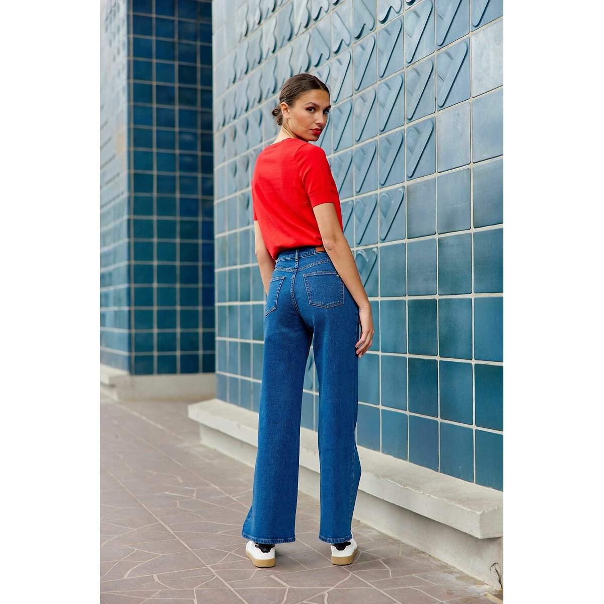 Jean mom denim stretch ZEPHYR denim délavé, LA PETITE ETOILE