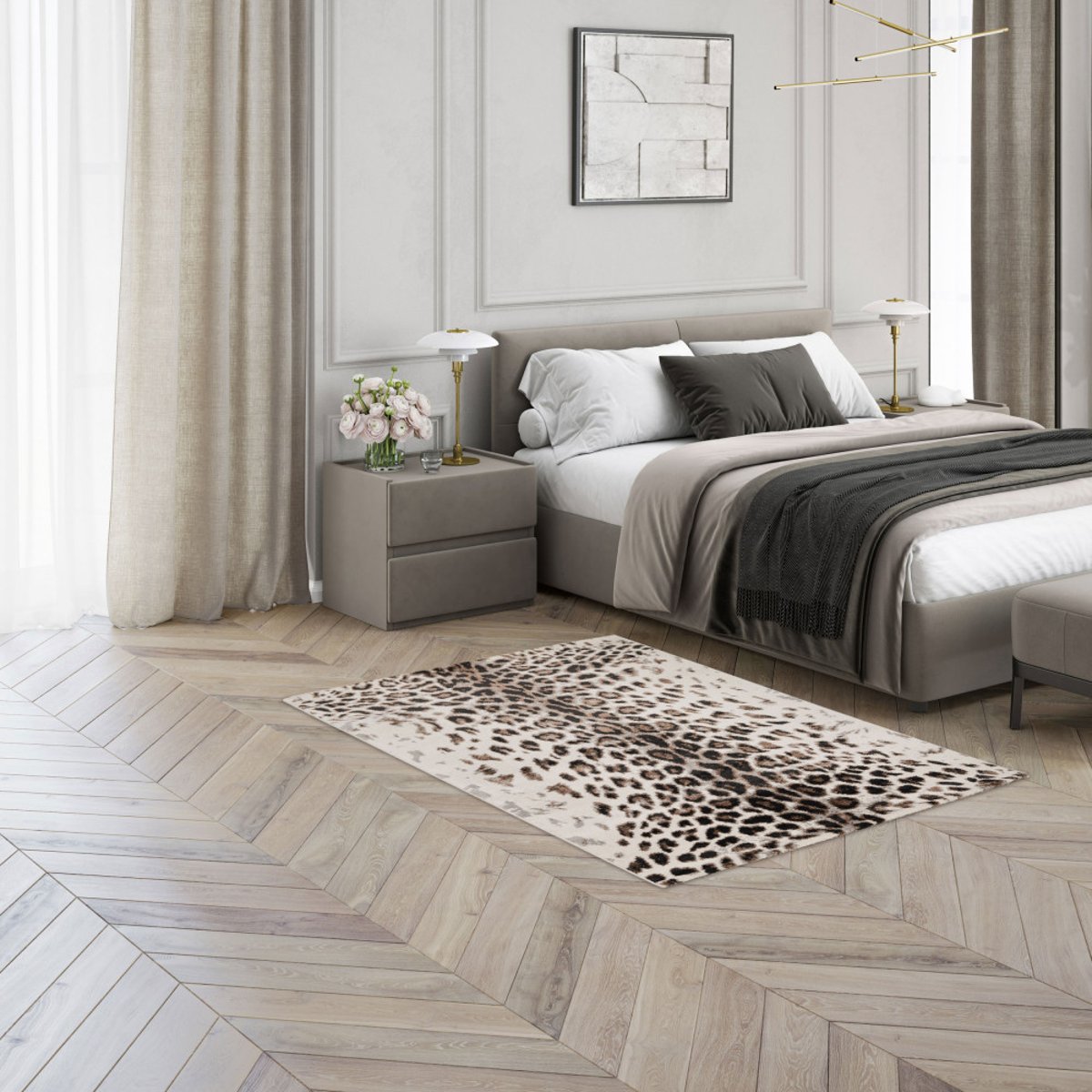 Tapis à motif léopard- LEPI marron, DRAWER