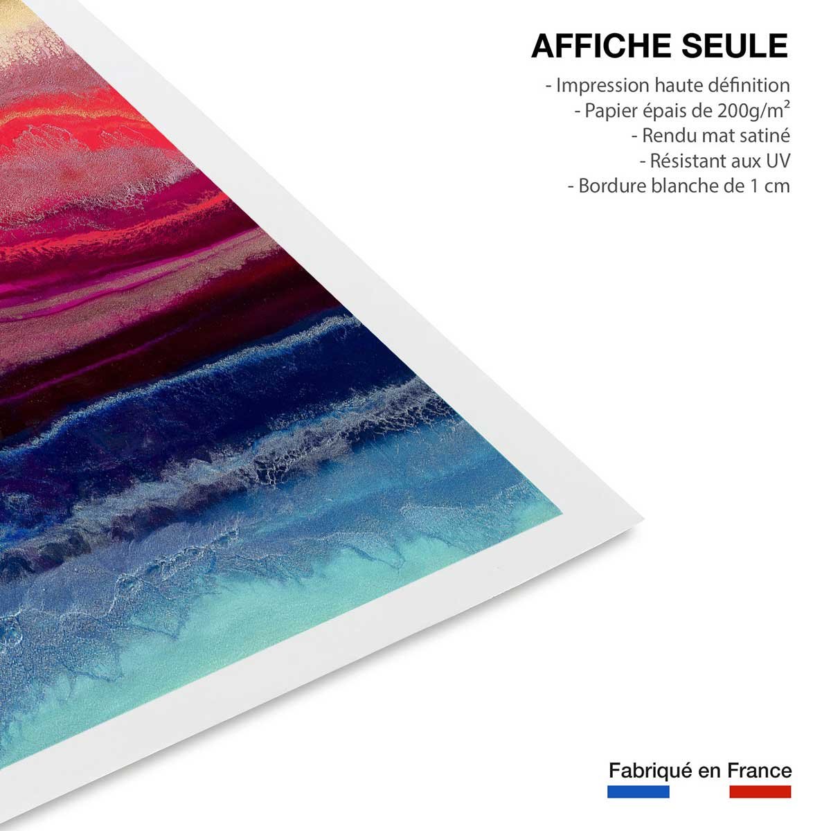 Poster red blue contrast affiche seule, HEXOA