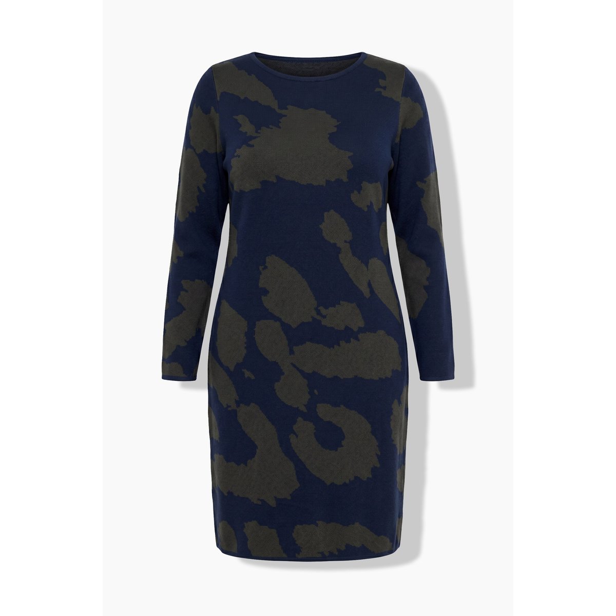 Robe en maille, imprimé léopard marine, ULLA POPKEN