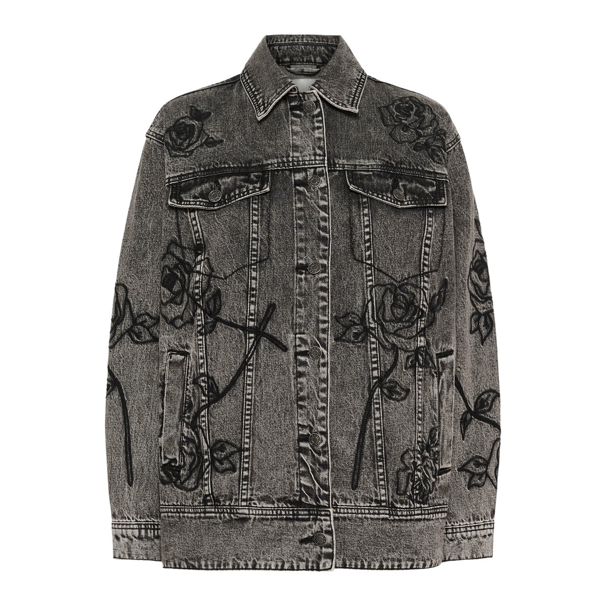 Veste en jean gris dark grey washed denim, KAFFE