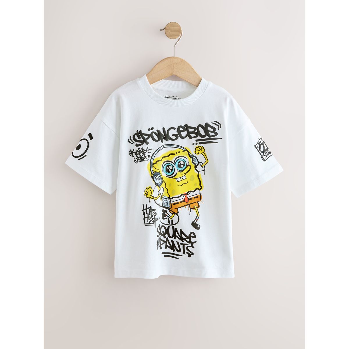 T-shirt spongebob graffitis blancs, NEXT