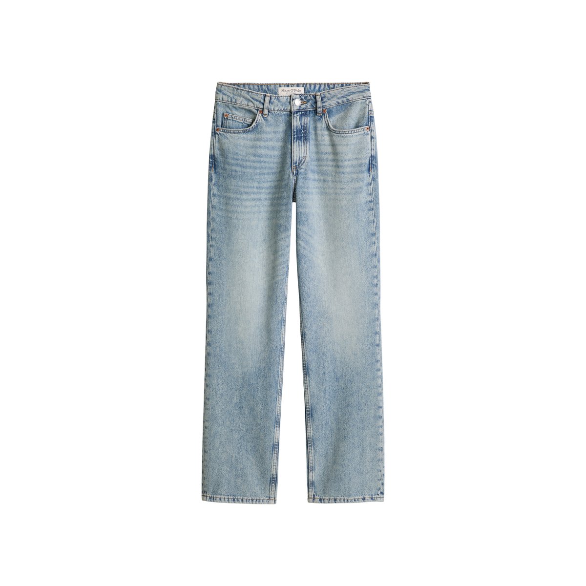 Jeans modèle Elin droit en denim rigide sans élasthanne bleu clair, MARC O'POLO